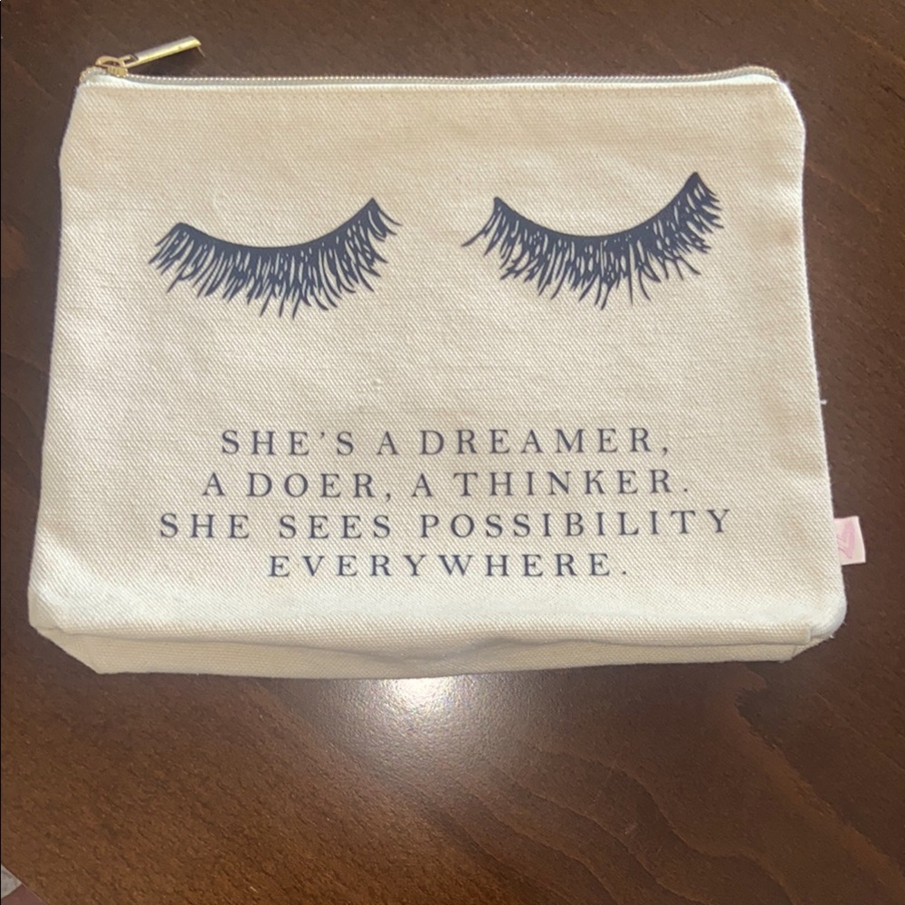 Canvas Makeup Bag with Inspirational Quote, by Sweet Water Decor
